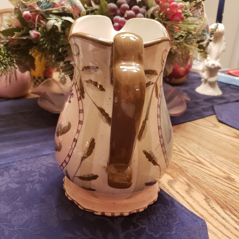 222 Fitth lbiza Flowers Pottery Large Pitcher - Picture 3 of 14